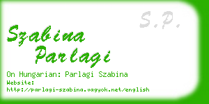 szabina parlagi business card